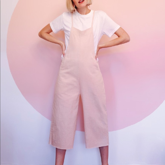 Dazey LA Pants - DAZEY LA Pink Cotton Cropped Overalls New Small